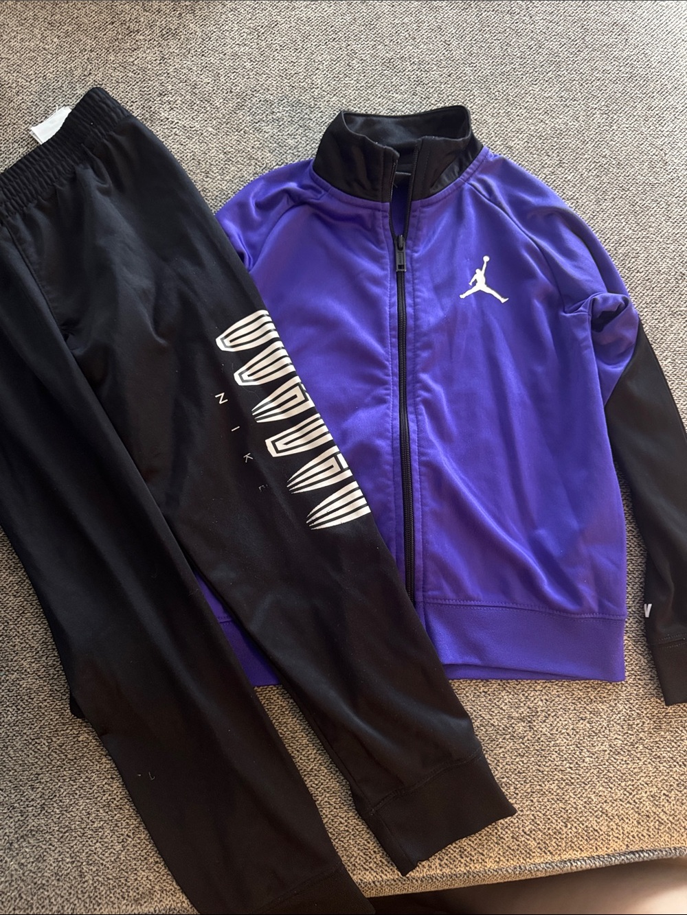 Jordan Nike Purple and Black Kids Track Jacket and Pants Set Boys Size 7